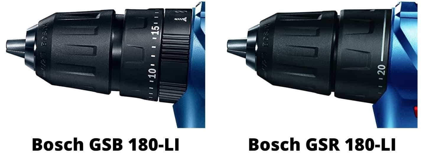 Bosch GSB 180-LI vs GSR 180-LI